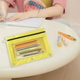 thumbnail image 6 of Pencil Pouch for 3 Ring Binder, Bulk 2 Pack Zipper Pencil Pouch, Clear Window Pencil Case for Binder, Binder Pencil Pouch, Pencil Bag with Zipper, Office Supplies, Light Yellow, 6 of 9