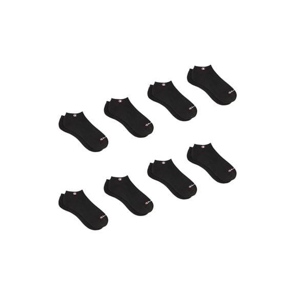 Champion Men’s No Show Socks 8 Pack – Half Terry Cushion, Moisture-Wicking, Arch Support, Stretch Comfort, Sizes 6–12.5