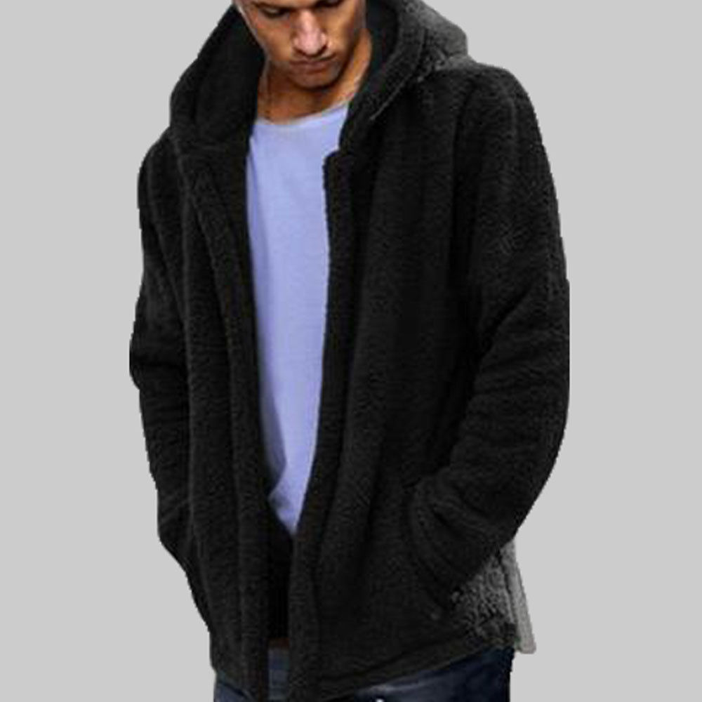 Hooded Fleece Coat Men Autumn Winter 