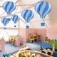 thumbnail image 5 of Farol de papel colgante con forma de globo aerostático | Decoración de 45 cm para fiestas de cumpleaños, bodas y Navidad | Decoración de papel colorida con bandeja para velas | Decoración para, 5 of 6