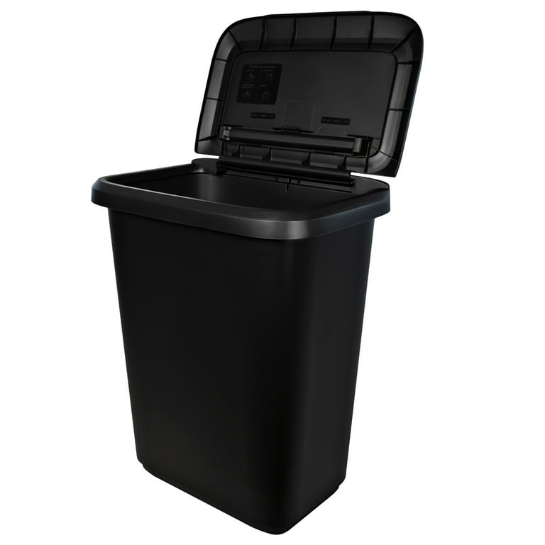 Hefty 20 Gallon Trash Can, Plastic Dual-Function Kitchen Trash Can