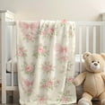 thumbnail image 6 of 1pc Extra Large Flannel Blanket - Heavyweight 280GSM Soft Pink Roses, Green Leaves & Bows - All-Season Luxury Bedspread, Sofa Throw, Carpet - Elegant Floral Decor for Home, Travel, Gifts - Cozy Warmt, 6 of 9