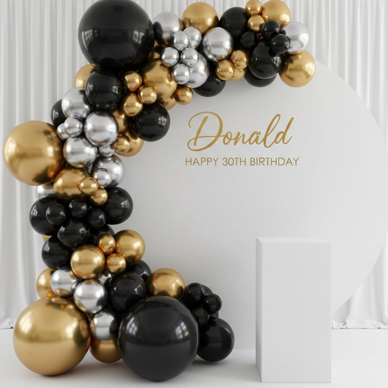 Burculy 129pcs Metallic Gold Balloons Different Sizes 18 12 10 5 Inch, Latex Balloon Garland Arch Kit for Party Graduation Wedding Holiday Happy Birthday Decoration