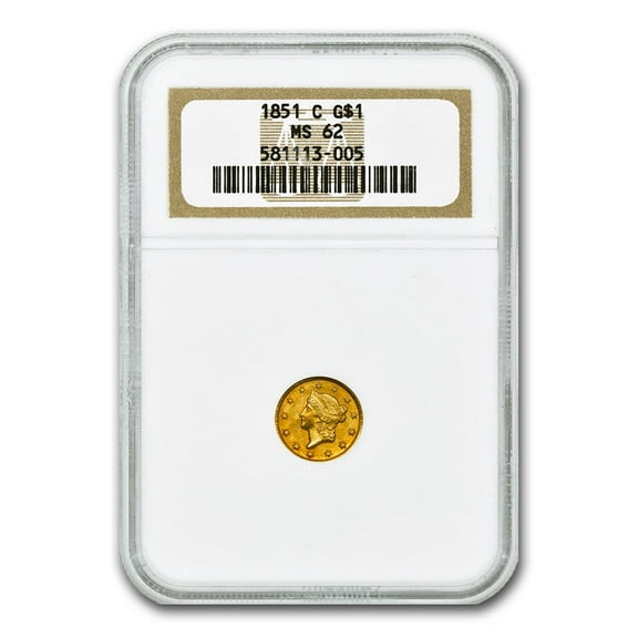 1851-C $1 Liberty Head Gold MS-62 NGC