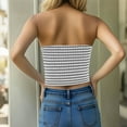 thumbnail image 6 of VBVC Women's Strapless Striped Tube Top,Womens Sleeveless Crop Tank,Women's Sexy Knitted Shirts Vests Y2K,*1-Gray,Size XXL, 6 of 9