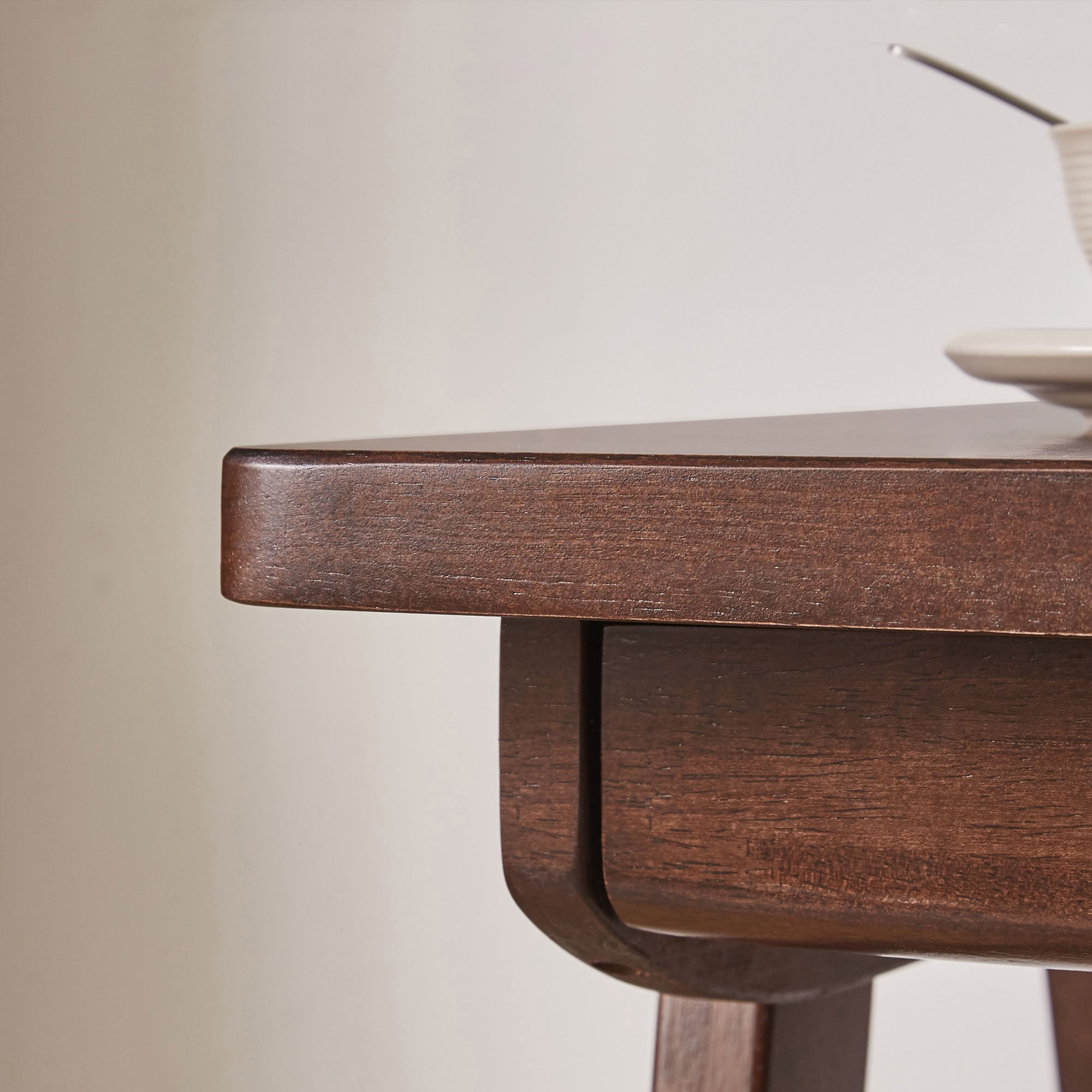MAYEERTY Solid Rubber Wood Writing Desk with Drawer, Retro Walnut Computer Desk for Home Bedroom Vanity Small Spaces