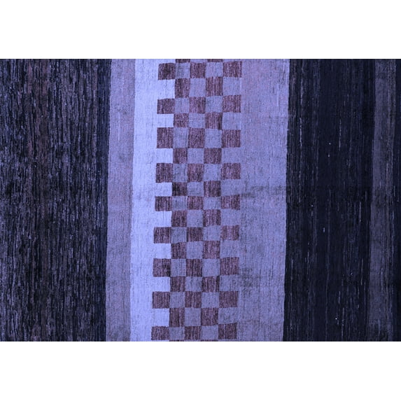 Ahgly Company Indoor Rectangle Abstract Blue Modern Area Rugs, 7' x 9'