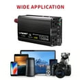 thumbnail image 6 of LVYUAN 1500 Watts Peak Power Inverter Modified Sine Wave DC 12V to AC 110V 120V Car Converter 2 AC Outlets + USB Adapter USB Charger for Car, RV, Camping & Home Backup Black, 6 of 9