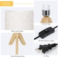 thumbnail image 5 of Wooden Tripod Nightstand Lamps with Fabric Linen Shade, 5 of 7