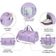 thumbnail image 4 of WANDF Gym Bag for Women, Sports Travel Duffel Bag Weekender Overnight Bag with Wet Pocket and Shoes Compartment for Women Girls Travel, Gym, Yoga, School,Purple, 4 of 6