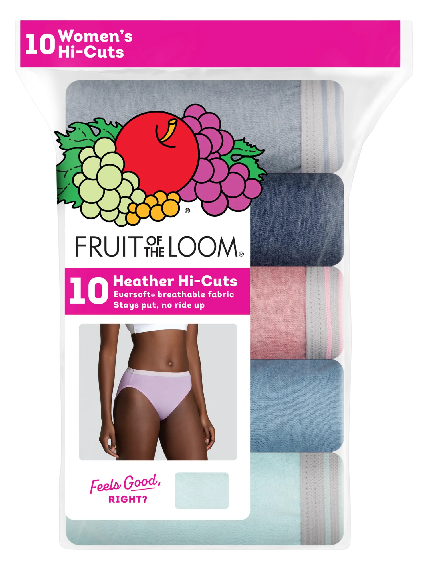 Fruit of the Loom Women's Cotton Hi-Cut Brief, 10-Pack photo 7