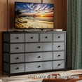 thumbnail image 5 of EnHomee Wide Dresser for Bedroom 13 Drawer Dresser TV Stand Fabric Dresser Organizer for Bedroom Lond Dresser TV Console Storage Unit for Living Room Closet Entryway, Light Gray, 5 of 12