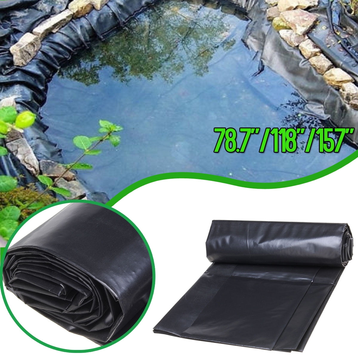 Details about   Black Fish Pond Liner Gardens Pools PVC Membrane Reinforced Landscaping Cover 