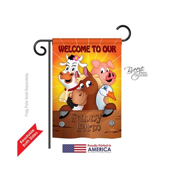 Breeze Decor 60039 Farm Animals Funny Farm 2-Sided Impression Garden Flag - 13 x 18.5 in.
