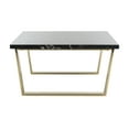 thumbnail image 3 of SAFAVIEH Carmen Modern Glam Square Coffee Table, Black Marblue/Brass, 3 of 8
