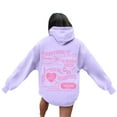 thumbnail image 4 of TrendOFT Womens Bow Graphic Hoodies Cute Oversized Sweatshirt for Girls Pretty Y2K Long Sleeve Hooded Pullover Tops Streetwear Purple L, 4 of 8