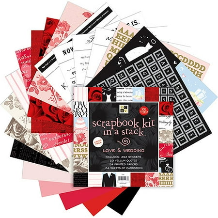 DELETE Die Cuts With A View 8X8 Scrapbook Kit In A Stack, Love & Wedding