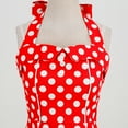 thumbnail image 5 of IBTOM CASTLE Women Vintage 1950s Halter Pink Gingham Polka Dots Swing Dress Cocktail Party Rockabilly Pinup Dresses XXL Red Polka Dots, 5 of 8
