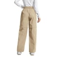 thumbnail image 6 of Linen Women's Convertible Hiking Pants - Ripstop Lightweight Water Resistant Cargo Pants for Women- Women Sweatpants Zip Off Outdoor Fishing Camping Travel Khaki XL, 6 of 9