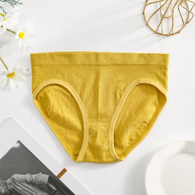 eczipvz Underwear Women Womens Underwear Cotton Underwear No Muffin Top  Full Briefs Soft Breathable Ladies Panties For Women Yellow,L 