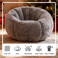 thumbnail image 6 of Lovableguy Fluffy Bean Bag Chair for Adults,Teens,Faux Fur Floral-Shaped Bean Bag Lazy Sofa Chair,Oversize Beanbag Reading Chair for Bedroom,Living Room,Apartment,Grey., 6 of 7