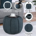 thumbnail image 5 of Convenience Concepts Designs4Comfort Daisy Storage Ottoman with Reversible Tray Lid, Dark Blue Fabric, 5 of 10