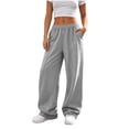 thumbnail image 2 of CHGBMOK Women's Plus Size Wide Leg Pants High Waisted Casual Trousers Loose Fit Casual Pants with Pockets, 2 of 5