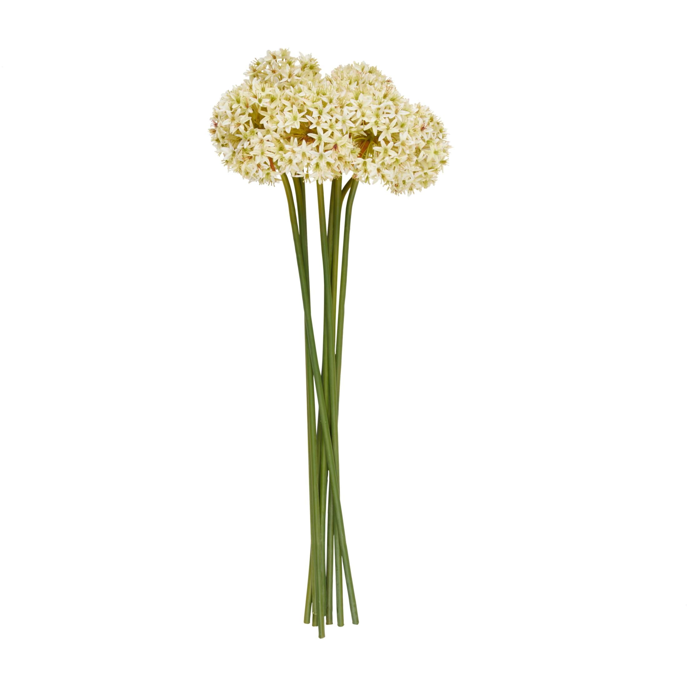 31" Plastic Floral Tall Allium Artificial Flower Stem, by DecMode (8 Count)