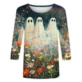 thumbnail image 4 of Mareep Blouse pour Femmes P-3TG, Chemises Décontractées à Manches 3/4, Tunique Ample Imprimée, 4 of 5