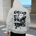 thumbnail image 6 of XIAOCHA Men's Good Things Take Time Floral Graphic Hoodie Long Sleeve Hooded Pullover Knit Top Soft Inspirational Casual Hoodies, 6 of 8