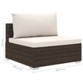 thumbnail image 4 of vidaXL 8 Piece Garden Lounge Set with Cushions Poly Rattan Brown, 4 of 5