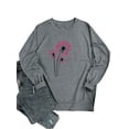 thumbnail image 3 of Xuanfei Women Dandelion Print Round Neck Pockets Long Sleeve Pullover Top, 3 of 7