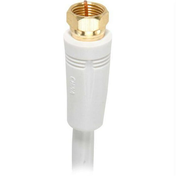 Rca 12&apos; Rg-6 Digital Coaxial Cable With Gold Plated F Connectors - White