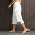thumbnail image 5 of ZVNAΖH Mens Below Knee 3/4 Pant Embroidery Loose Casual Pocket Drawstring Elastic-Waist Capris, 5 of 7