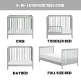 thumbnail image 3 of Oxford Baby Essential Island Mini 4-in-1 Convertible Crib with Round Spindles, Gray, 3 of 10
