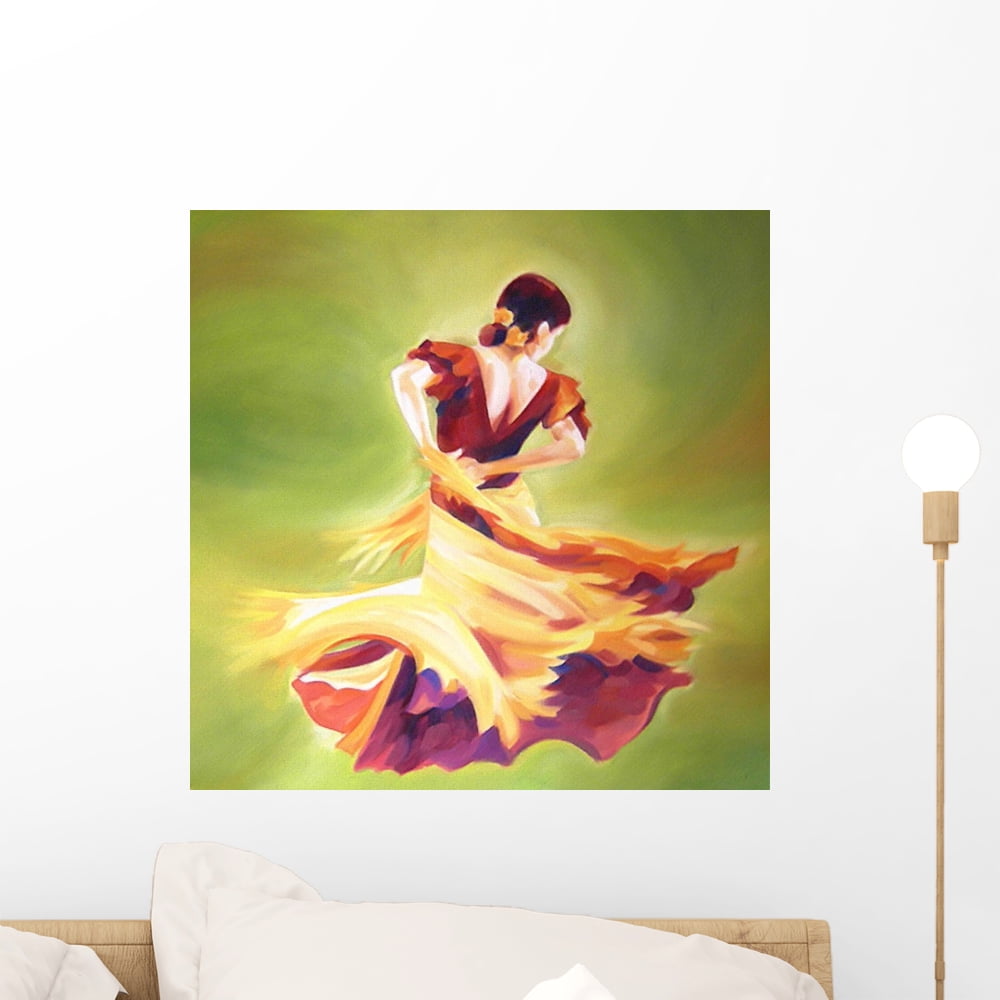 Flamenco Dancer Wall Mural by Wallmonkeys Peel and Stick Graphic (18 in