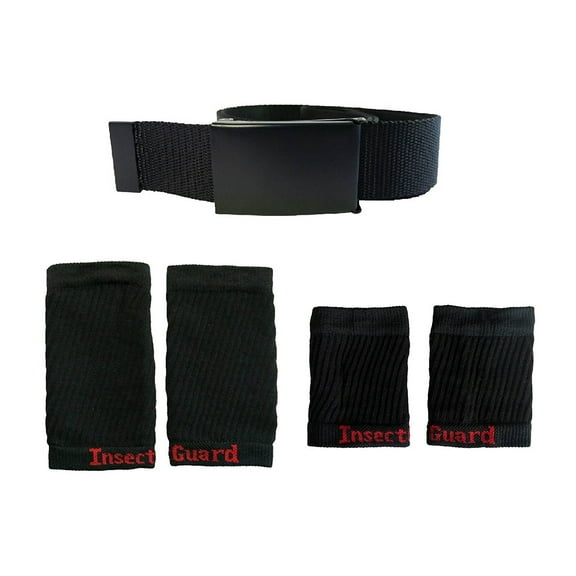InsectGuard Permethrin Treated Tick Gaiters/Sleeves Repels Tick Mosquitoes Flies Chiggers & More Insect Repellent Complete Package 3 (Black/Black)