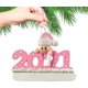 thumbnail image 3 of 2 EmbalarDIY decoraciones de muñecas de Navidad colgante cartel, árbol de Navidad fiesta producto familiar personalizado decoraciones familiares regalo para amigos familia (2021 rosa), 3 of 5