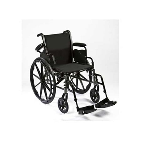 Roscoe Medical Steel Reliance III Wheelchair, 16" Seat with Swing Away Footrests, 250 lb Capacity