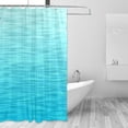 thumbnail image 2 of Coolnut Aqual Blue Stripe Shower Curtain Waterproof Fabric Shower Curtain 60" W x 72" H Shower Curtain Set with Hooks for Bathroom Decor, Machine Washable, 2 of 6