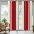thumbnail image 3 of 1 Panel Outdoor Curtains for Patio Waterproof 54"x108" Red Vintage Weatherproof Privacy Outsides Curtains, Geometric Stripes Simple Lines Grommet Thermal Drapes for Cabana Porch Pergola, 3 of 8