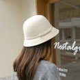 thumbnail image 3 of Sombrero de pescador con lazo clásico para mujer, gorra de pescador de ocio, cinta de fieltro de lana, Japón ins, 202212-XL-2508446, invierno, 202212-XL-2508446, 3 of 4