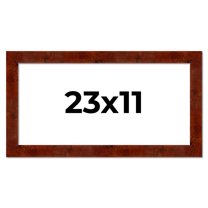 23x11 Walnut Brown Veneer Real Wood Picture Frame Width 1.75 inches | Interior Frame Depth 0.5