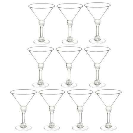 10pcs Clear Plastic Martini Cups Transparent Wine Containers