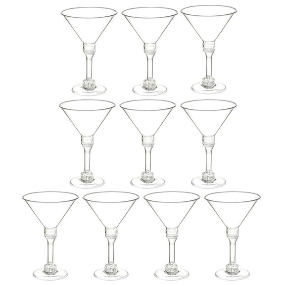 10pcs Clear Plastic Martini Cups Transparent Wine Containers