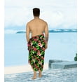 thumbnail image 3 of LA LEELA Men's Swimwear Beach Summer Pareo Long Sarong Wrap One Size Red, Floral Vacation Holiday Aloha, 3 of 5