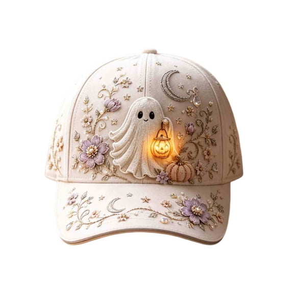 3D Halloween Embroidered Baseball Cap for Women, Lightweight Breathable Adjustable Head Circumference, Gift for Close People