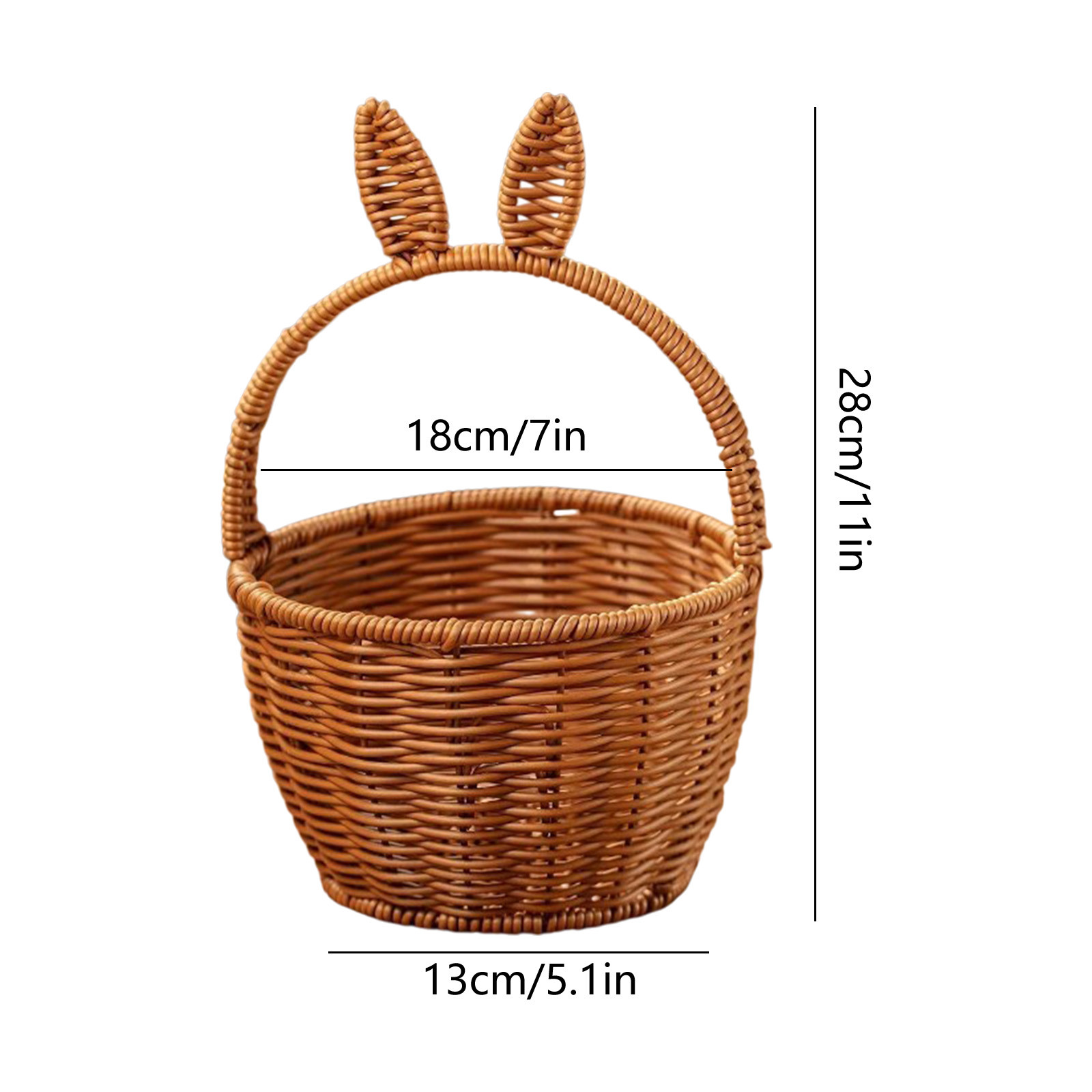 Lunxisen 4 Pcs Easter Bunny Woven Basket for Party Favors, Easter Candy Eggs Baskets Cute Rabbit Picnic Hamper