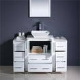 thumbnail image 5 of Fresca Torino 48" White Modern Bathroom Vanity with Side Cabinet and Vessel Sink, 5 of 11