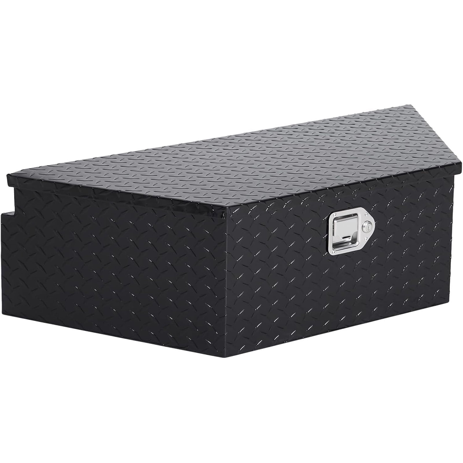 Ladcaser 39" Trailer Tongue Box Heavy Duty Aluminum Trailer Tool Chest Box with Lock and Keys, Diamond Plate Storage Box for Pick Up Truck RV Trailer